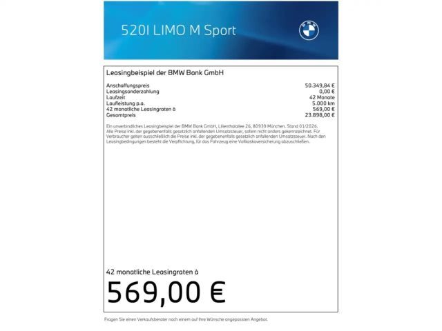 BMW 520 520i M-Sport Sedan