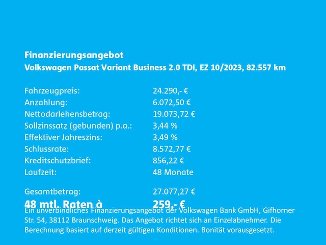 Volkswagen Passat 2.0 TDI Business Variant
