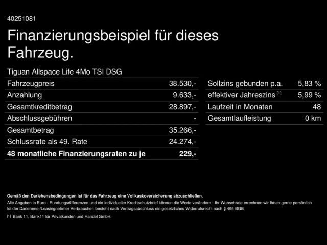 Volkswagen Tiguan Allspace DSG Life