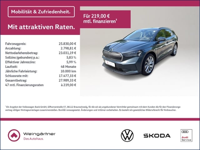 Skoda Enyaq iV60 Lodge, pACC, 20" Alu, Navi, LED