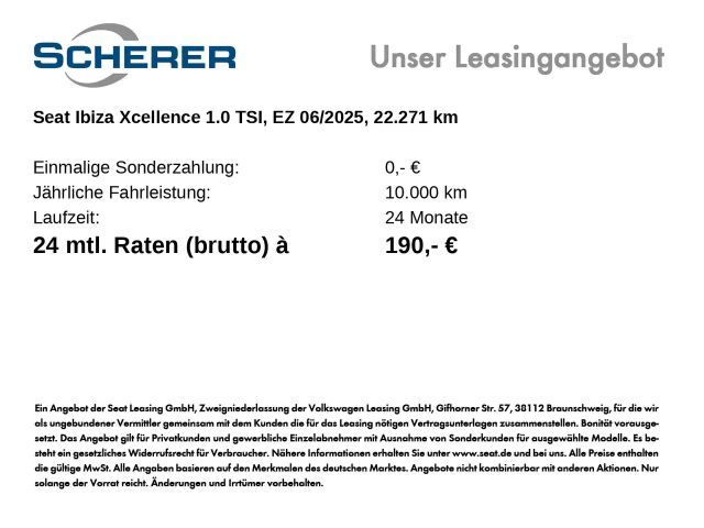 Seat Ibiza 1.0 TSI DSG Xcellence