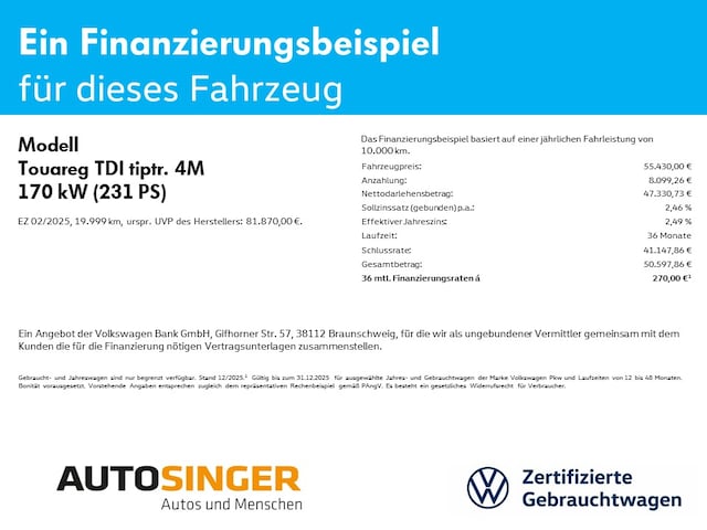 Volkswagen Touareg Touareg TDI tiptr. 4M *AHK*LEDER*LUFTF*R-CAM*NAV