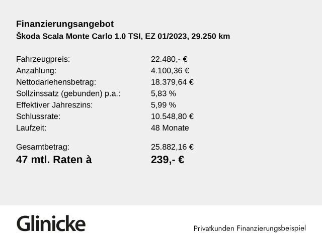 Skoda Scala 1.0 TSI Monte Carlo
