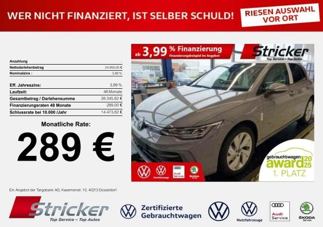 Volkswagen Golf 1.5TSI 289,-ohne Anzahlung Navi ACC Kamera