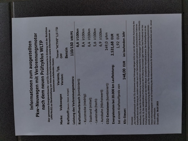 Volkswagen Touran 1.5 TSI DSG