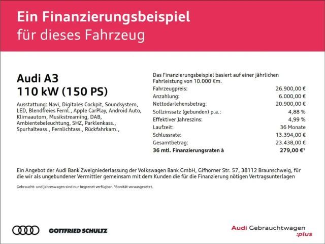Audi A3 35 TDI S-Line Sedan Sportback