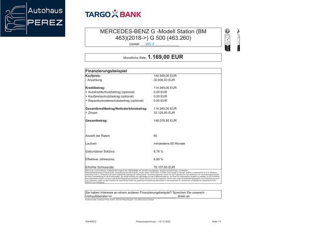 Mercedes-Benz G 500 AMG Line EXCLUSIVE