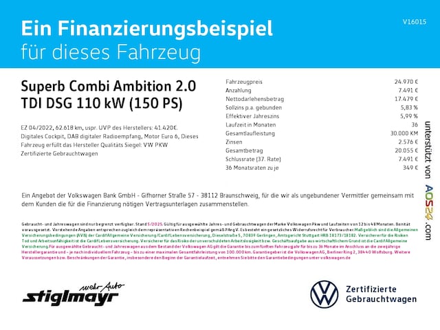 Skoda Superb 2.0 TDI Ambition Combi