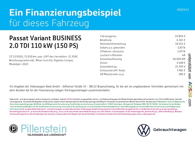 Volkswagen Passat 2.0 TDI Business DSG Variant
