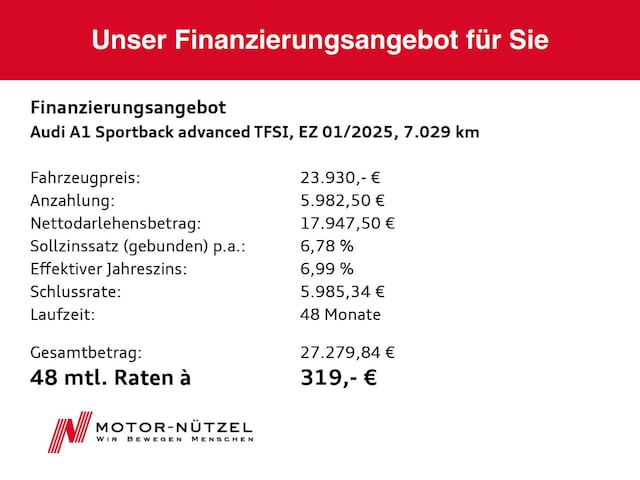 Audi A1 25 TFSI Sportback