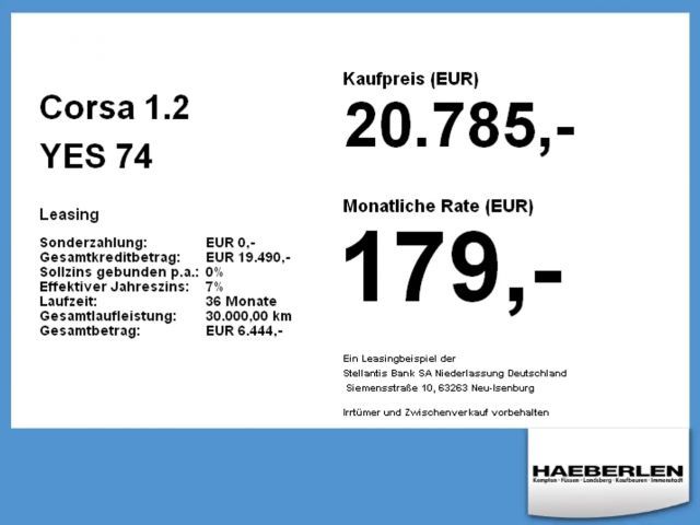 Opel Corsa 1.2 YES PDChinten*SHZ*Fernlichtassistent