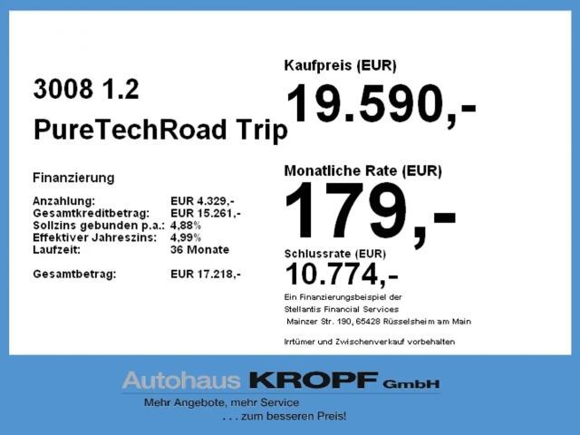 Peugeot 3008 1.2 PureTechRoad Trip Tempomat+LED+SHZ+NAVI