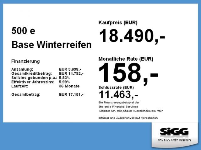 Fiat 500e 500 e Base  KlimaA* Navi* Touchscreen* Bluetooth