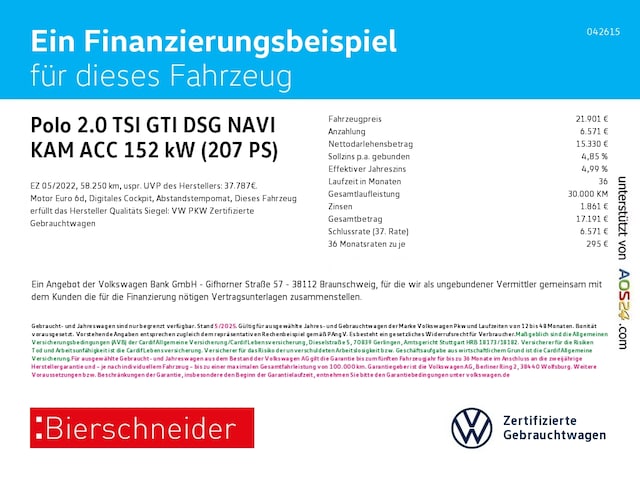Volkswagen Polo 2.0 TSI DSG GTI