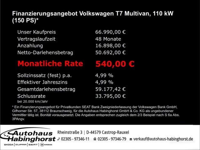 Volkswagen Multivan 2.0 TDI DSG Style T7