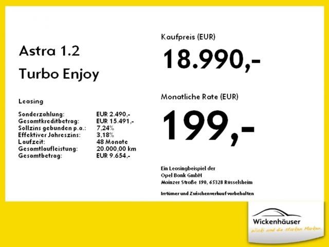 Opel Astra 1.2 Turbo Enjoy Turbo