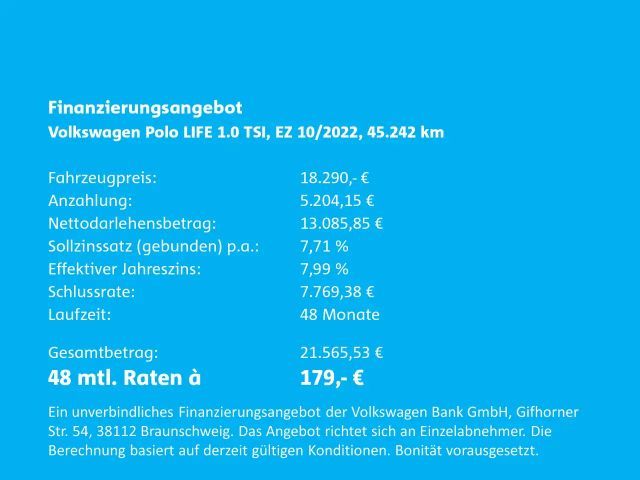 Volkswagen Polo 1.0 TSI Life