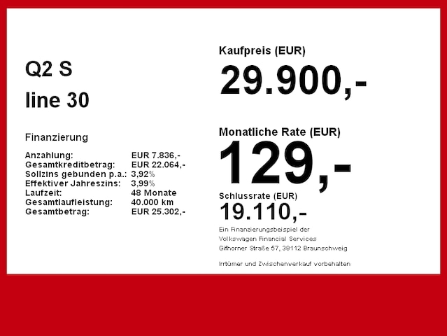 Audi Q2 30 TFSI S-Line