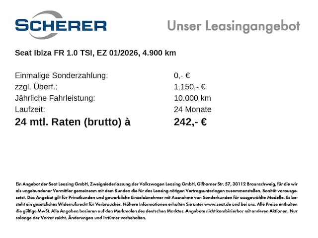 Seat Ibiza 1.0 TSI FR-lijn