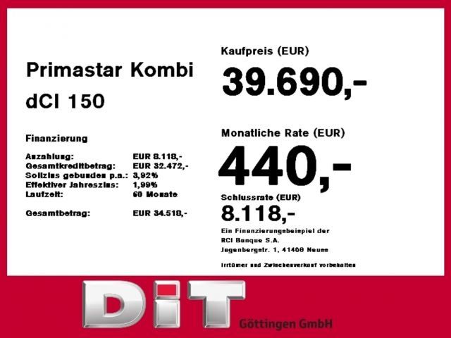 Nissan Primastar L1H1 Tekna dCi 150