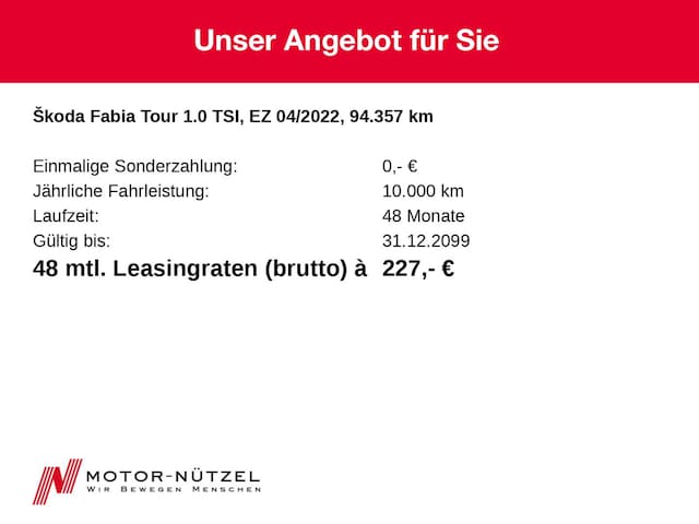 Skoda Fabia 1.0 TSI Tour