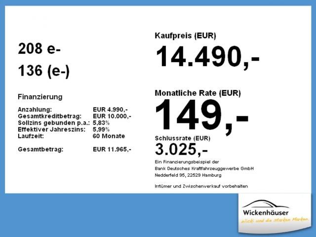 Peugeot E-208 Active Pack