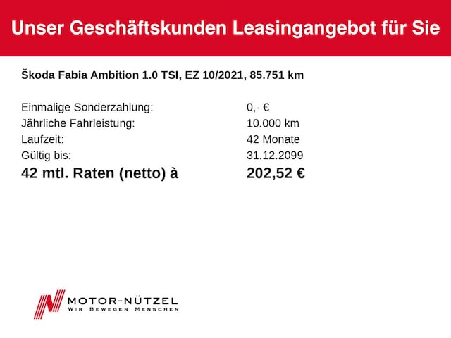 Skoda Fabia 1.0 TSI Ambition Combi