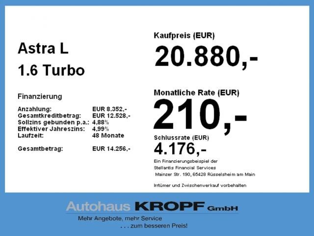 Opel Astra 1.6 Turbo Elegance Turbo