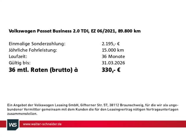Volkswagen Passat 2.0 TDI Business DSG