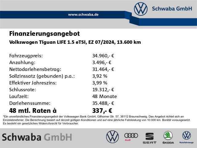 Volkswagen Tiguan 1.5 eTSI DSG Life