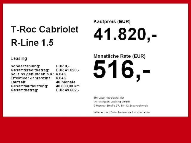 Volkswagen T-Roc 1.5 TSI Cabriolet IQ.Drive