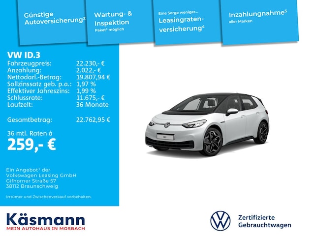 Volkswagen ID.3 58 KWh Performance Pro