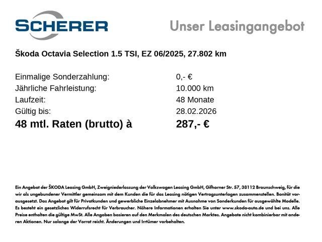 Skoda Octavia 1.5 TSI Combi Selection