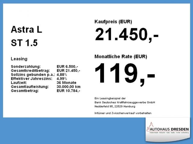 Opel Astra 1.5 CDTI 1.5 Turbo Sports Tourer