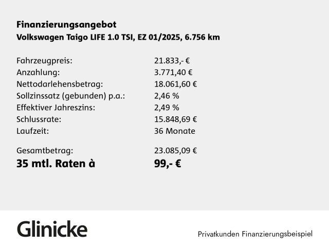 Volkswagen Taigo 1.0 TSI Life