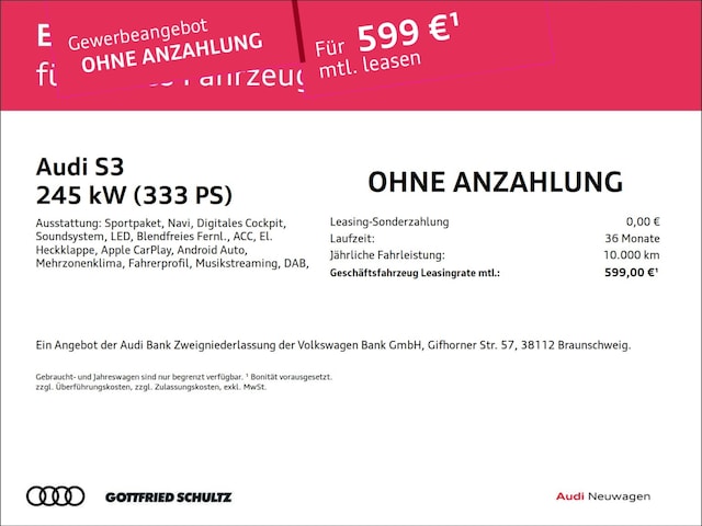 Audi S3 Quattro S-Tronic Sedan