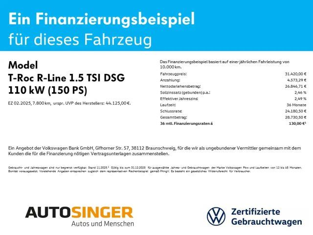 Volkswagen T-Roc 1.5 TSI DSG R-Line