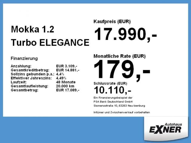 Opel Mokka 1.2 Turbo Elegance Turbo