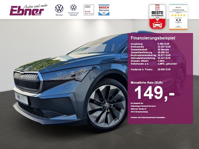 Skoda Enyaq 62KW/h WPUMPE+AHK+KAMERA+MEMORY+KEYLESS+4xSHZG+100KW+CCS+21 ALU!