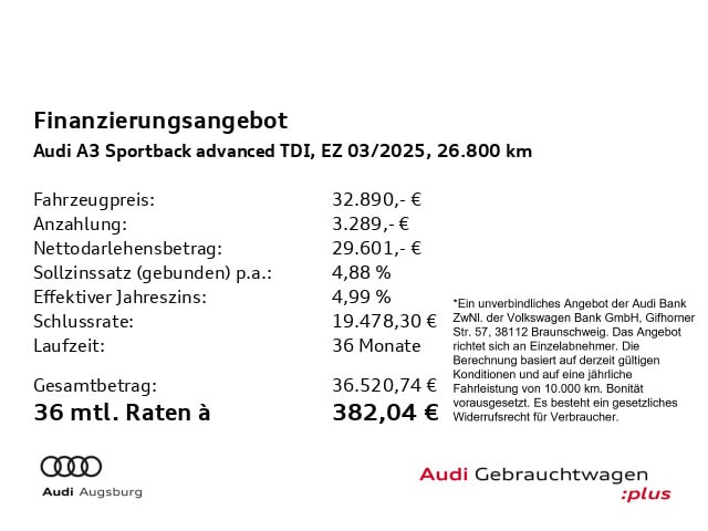 Audi A3 35 TDI S-Tronic Sportback