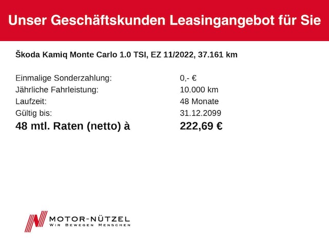 Skoda Kamiq 1.0 TSI Monte Carlo