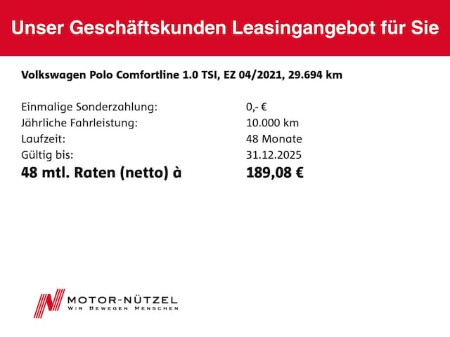 Volkswagen Polo 1.0 TSI Comfortline DSG