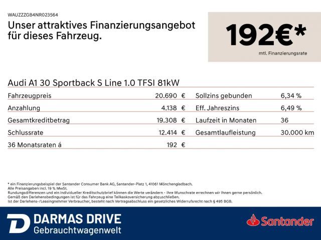 Audi A1 1.0 TFSI S-Line Sportback