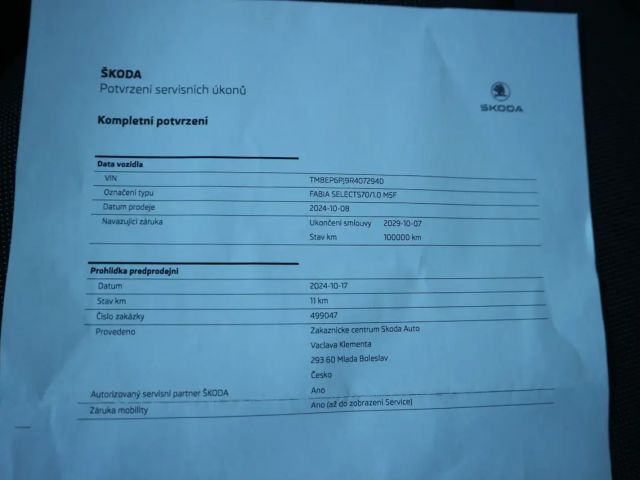 Skoda Fabia 1.0 TSI Selection