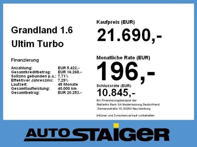 Opel Grandland X 1.6 Ultim Navi Leder 360 Kamera SHZ LED