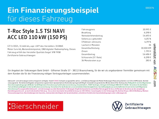 Volkswagen T-Roc 1.5 TSI Style