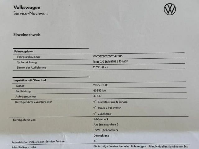 Volkswagen Taigo 1.0 TSI IQ.Drive Style