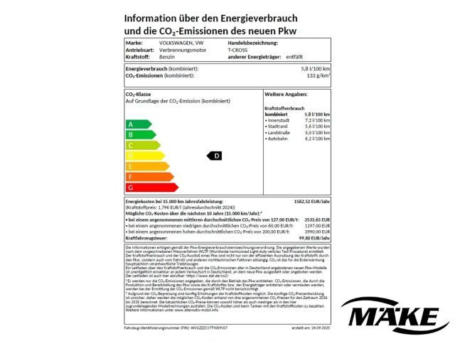 Volkswagen T-Cross 1.0 TSI DSG