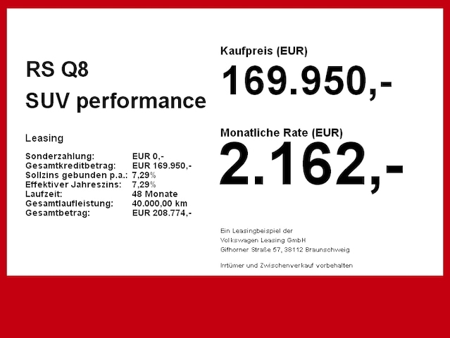 Audi RS Q8 Performance Quattro
