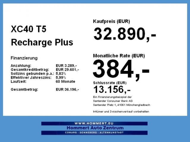Volvo XC40 Bright Plus Recharge T5